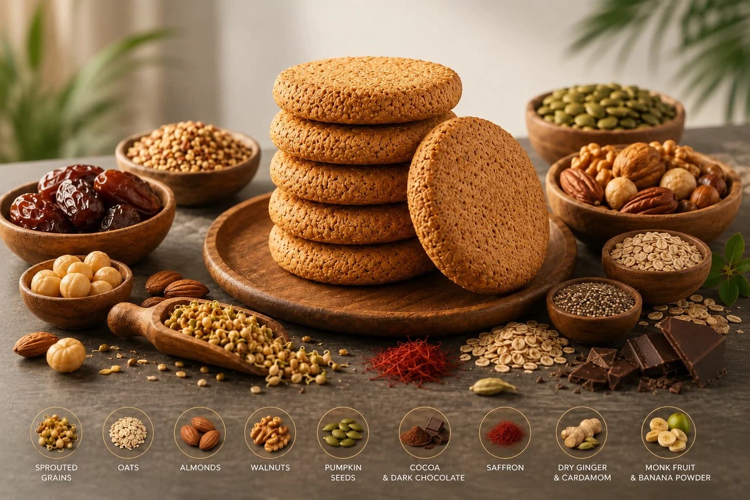 Premium Sprouted Grain Biscuits — A revolutionary healthy biscuit crafted with 28 powerful natural superfoods incl...