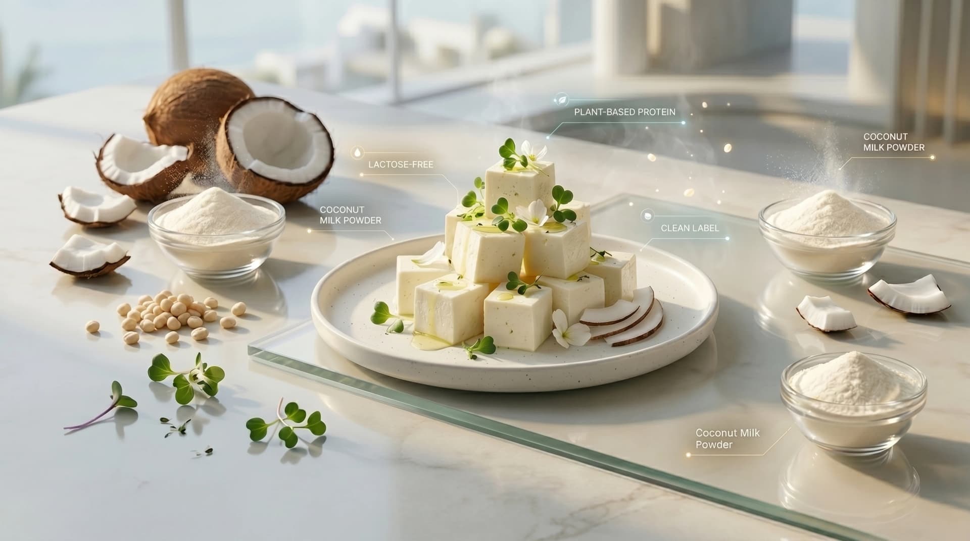 Premium Coconut Paneer — A revolutionary plant-based paneer crafted from 100% fresh coconut milk, deliver...