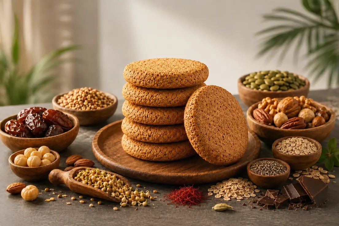 Premium Sprouted Grain Biscuits with 28 Superfoods — healthy snack by Cayson Florance