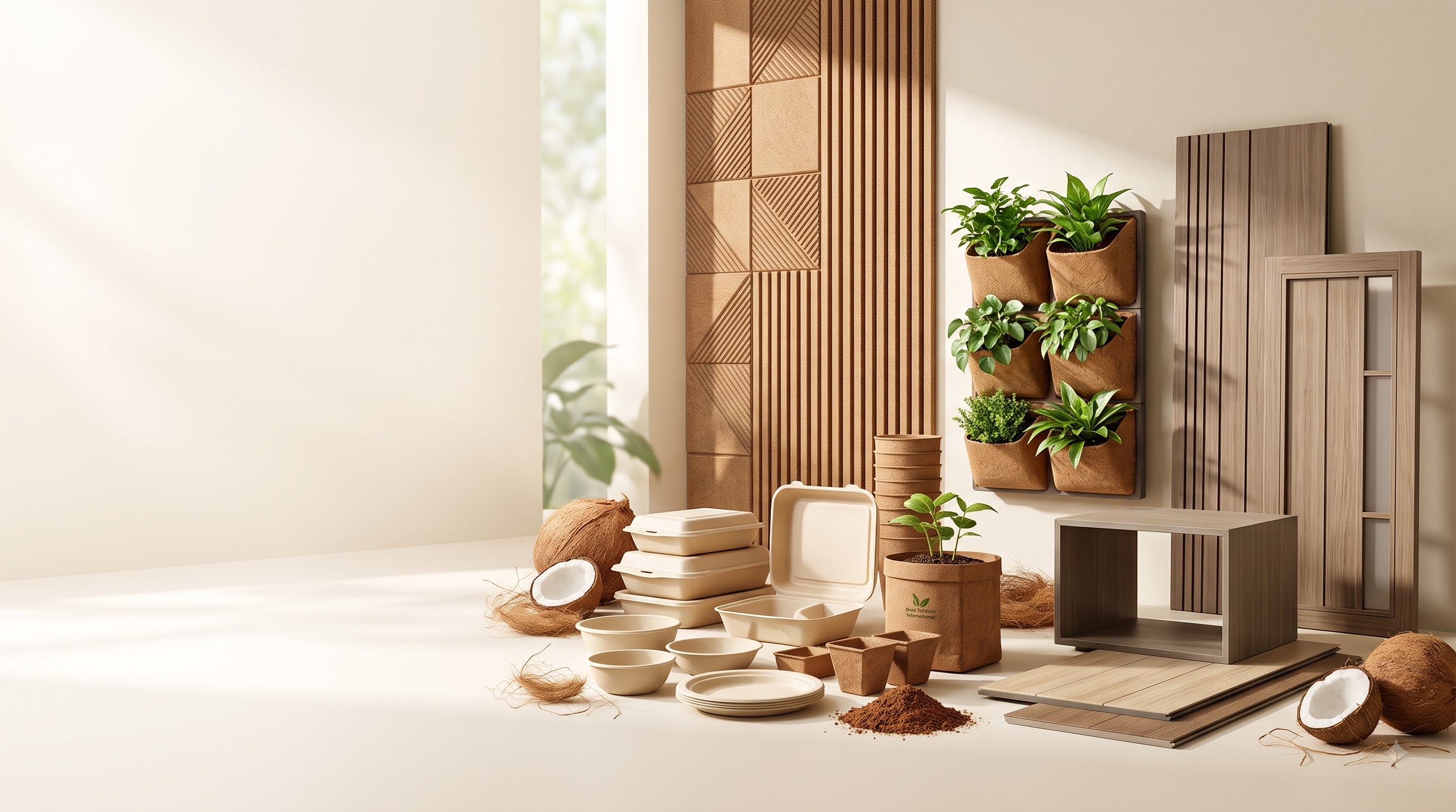 Premium Coconut Coir Innovations — A new generation of sustainable materials engineered from coconut husk fibre and...