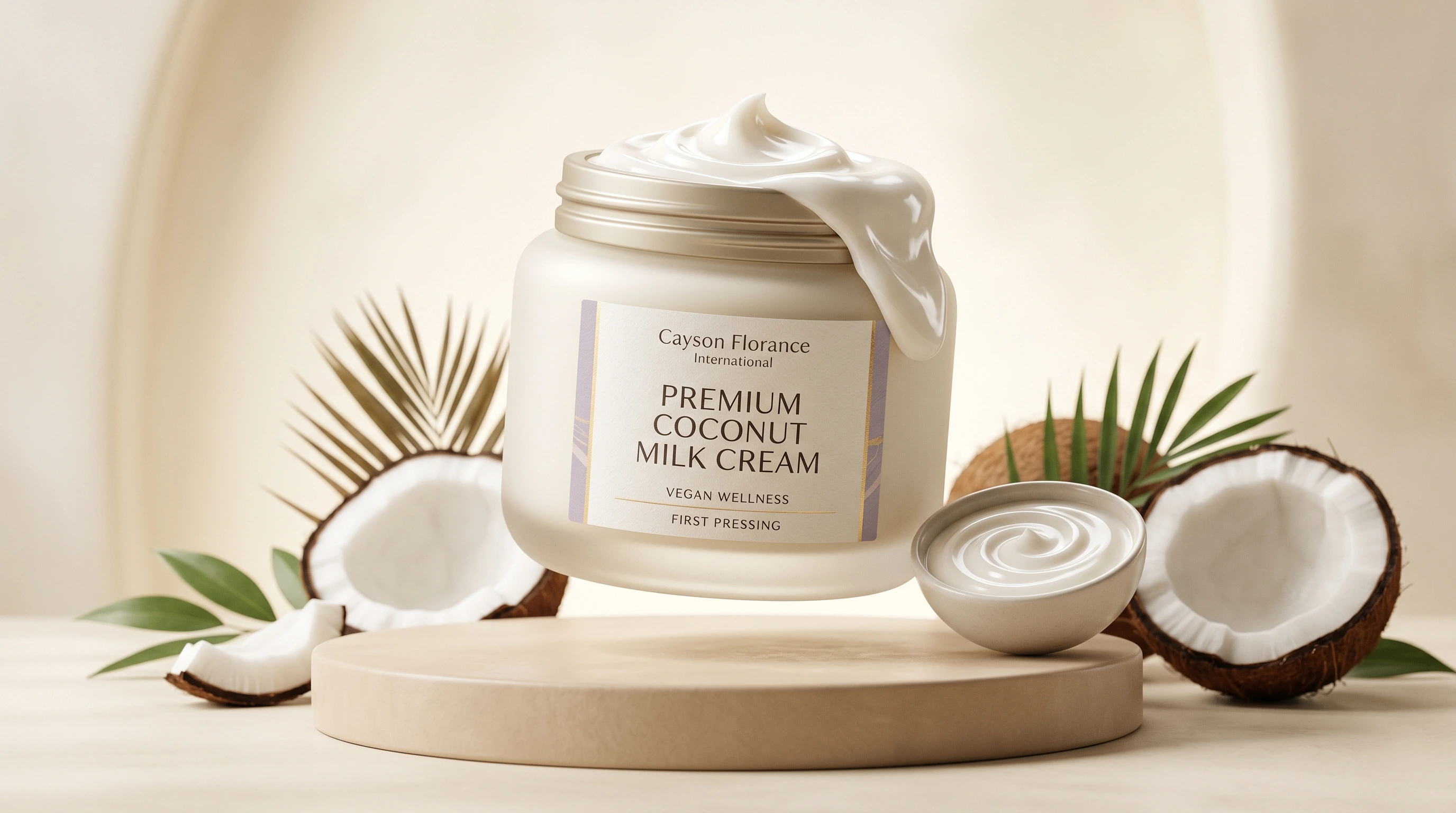 Premium Coconut Milk Cream — first-press dairy-free culinary cream by Cayson Florance